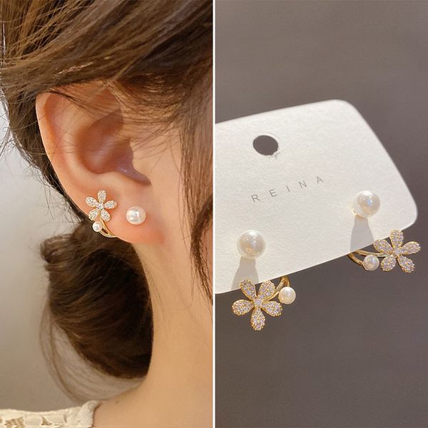 12pcs new imitation pearl flower charm earrings for women fashion crystal elegant jewelry party gifts, Golden
12pcs new imitation pearl flower charm earrings for women fashion crystal elegant jewelry party gifts, Golden