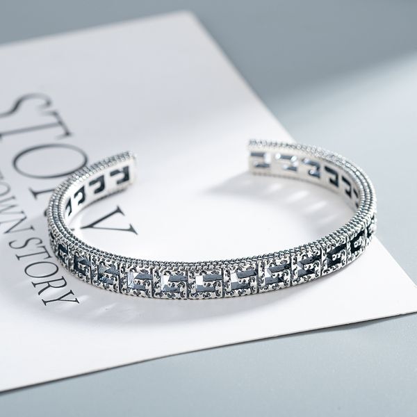 classic bracelets engraved bangles 925 silver bangle for men luxury designer bracelet hollow g letter charm stainless steel party wedding lo, Black
classic bracelets engraved bangles 925 silver bangle for men luxury designer bracelet hollow g letter charm stainless steel party wedding lo, Black