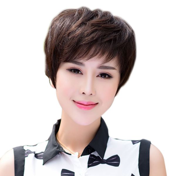 real hair wig woman short hair full head set lady middle-aged and elderly mother short straight hair set real wig head set, Black;brown
real hair wig woman short hair full head set lady middle-aged and elderly mother short straight hair set real wig head set, Black;brown