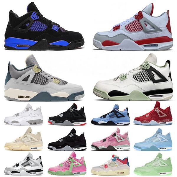 Image of 2023 Jumpman 4 4s Basketball Shoes OG Mens Womens Military Black Cat Red Thunder University Blue White Cement Pure Money Outdoor Sports Sneakers