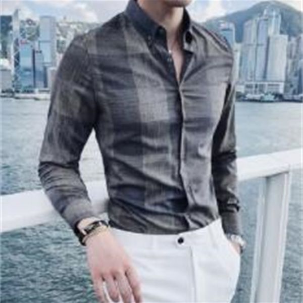 men's tshirts 2023 long sleeve shirt man young slim men grid business casual quality g38 230109, White;black
men's tshirts 2023 long sleeve shirt man young slim men grid business casual quality g38 230109, White;black