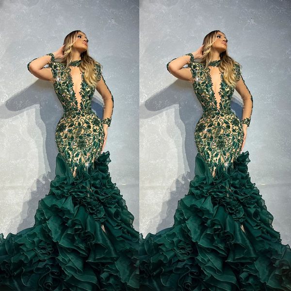 fancy v neck evening dresses elegant full sleeve crystal mermaid prom dress tiered ruffles formal party gowns, Black;red
fancy v neck evening dresses elegant full sleeve crystal mermaid prom dress tiered ruffles formal party gowns, Black;red