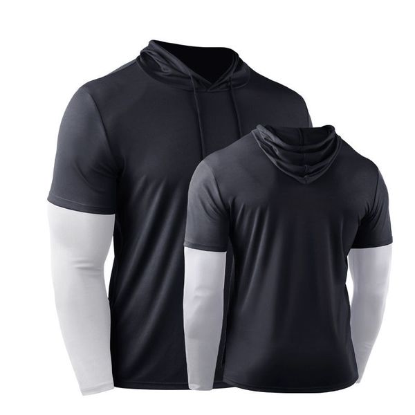 men's fake 2 pieces hoodies long sleeve patchwork hoodies ice cooling contrast colors casual sweatshirts regular work out t shirt, Black
men's fake 2 pieces hoodies long sleeve patchwork hoodies ice cooling contrast colors casual sweatshirts regular work out t shirt, Black
