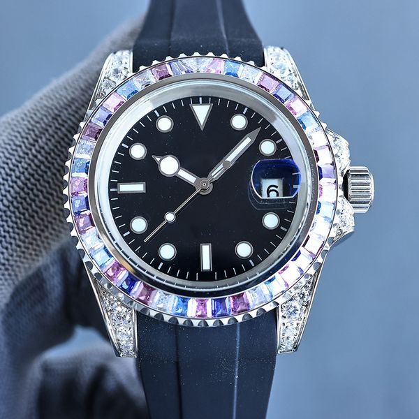 business watch automatic mechanical for mens watches diamond bezel wristwatch waterproof montre de luxe, Slivery;brown
business watch automatic mechanical for mens watches diamond bezel wristwatch waterproof montre de luxe, Slivery;brown
