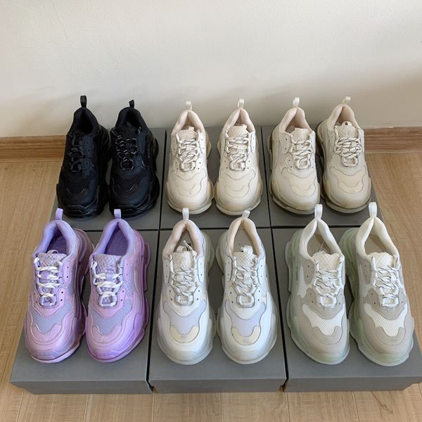men women designer casual shoes triple s sneakers transparent soles increase leather breathability fashion trainers eur 35-44, Black
men women designer casual shoes triple s sneakers transparent soles increase leather breathability fashion trainers eur 35-44, Black