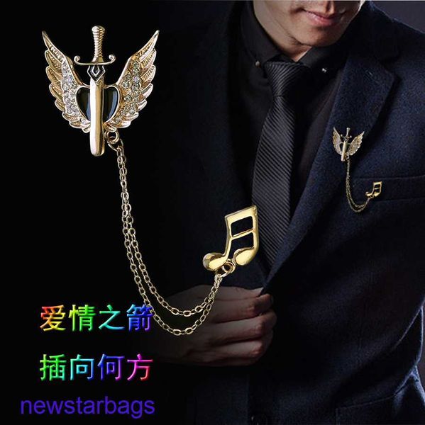 manufacturer gift wholesale notes sword angel wings men's suit brooch fashion women's crystal neckpin badge ornament, Gray
manufacturer gift wholesale notes sword angel wings men's suit brooch fashion women's crystal neckpin badge ornament, Gray