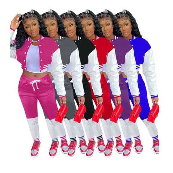fall winter women tracksuits long sleeve baseball uniform sweatsuits patchwork jacket and pants two piece sets fitness outwork outfits casua, Gray
fall winter women tracksuits long sleeve baseball uniform sweatsuits patchwork jacket and pants two piece sets fitness outwork outfits casua, Gray