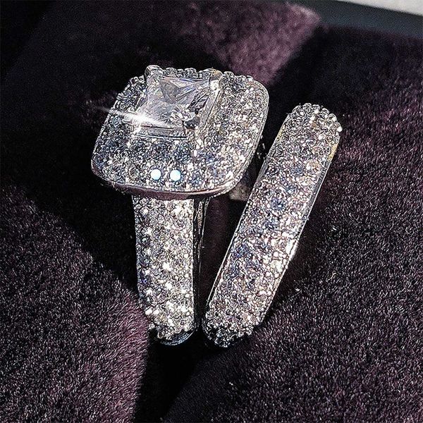 wedding rings princess square diamond set ring engagement jewelry for women anillos de boda para mujer alliances femme, Slivery;golden
wedding rings princess square diamond set ring engagement jewelry for women anillos de boda para mujer alliances femme, Slivery;golden