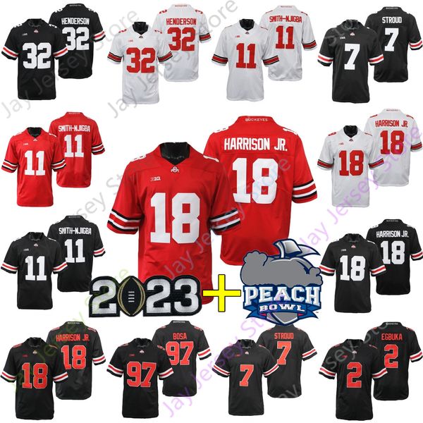 2023 playoff peach bowl ohio state buckeyes football jersey ncaa college c.j. stroud henderson jaxon smith-njigba harrison jr. williams egbu, Black;red
2023 playoff peach bowl ohio state buckeyes football jersey ncaa college c.j. stroud henderson jaxon smith-njigba harrison jr. williams egbu, Black;red