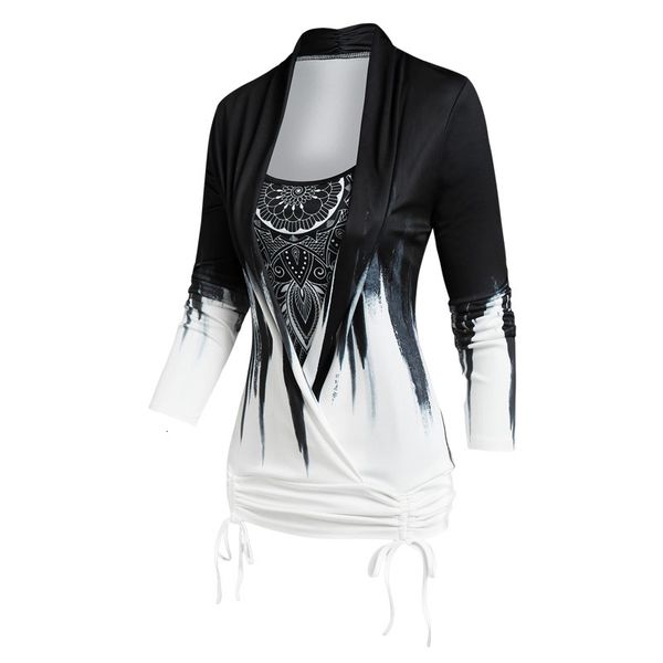 women's tshirt bohemian flower tie dye print faux et gothic casual long sleeve loose streetwear women tees 230110, White
women's tshirt bohemian flower tie dye print faux et gothic casual long sleeve loose streetwear women tees 230110, White