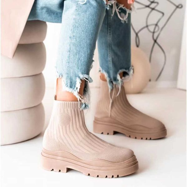 boots ankle platform women lightweight casual shoes wedge medium tube sock knitting autumn winter botas mujer 35~43 221215, Black
boots ankle platform women lightweight casual shoes wedge medium tube sock knitting autumn winter botas mujer 35~43 221215, Black