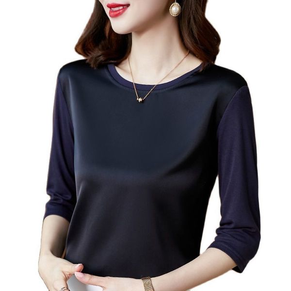 women's tshirt summer korean fashion silk tshirts for vintage satin long sleeves loose black office lady shirts 230110, White
women's tshirt summer korean fashion silk tshirts for vintage satin long sleeves loose black office lady shirts 230110, White