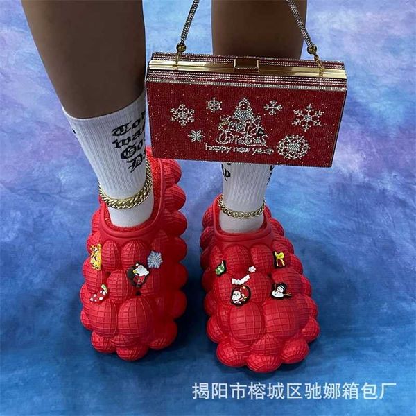 2023 winter peanut slippers mens and womens eva slides flat bottom shoes plus size cn44, Black