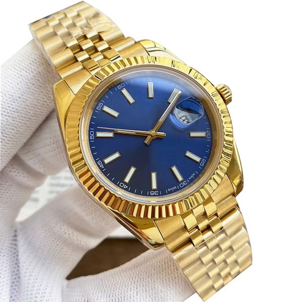 mens watch 41mm 36mm fashion blue dial gold stainless steel strap design automatic mechanical business watches montres de luxe, Slivery;brown
mens watch 41mm 36mm fashion blue dial gold stainless steel strap design automatic mechanical business watches montres de luxe, Slivery;brown