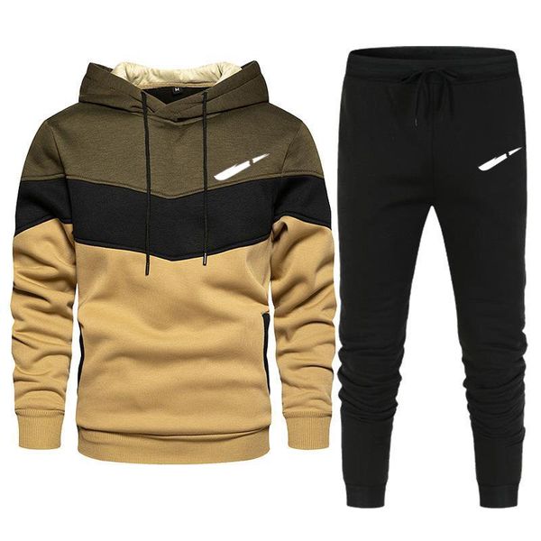 designer winter men's patchwork sweater tracksuits hooded sports loose long-sleeved casual pants two-piece set, Gray
designer winter men's patchwork sweater tracksuits hooded sports loose long-sleeved casual pants two-piece set, Gray