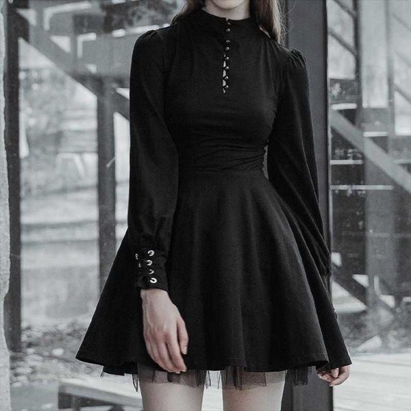 ins dark lace casual dresses up crew neck button solid color waist tight slimming a, Black;gray
ins dark lace casual dresses up crew neck button solid color waist tight slimming a, Black;gray