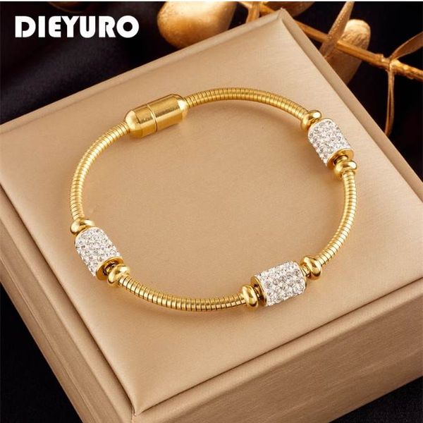 316l stainless steel gold color zirconia beaded bracelet for women fashion girls magnet clasp snake chain jewelry gifts, White
316l stainless steel gold color zirconia beaded bracelet for women fashion girls magnet clasp snake chain jewelry gifts, White