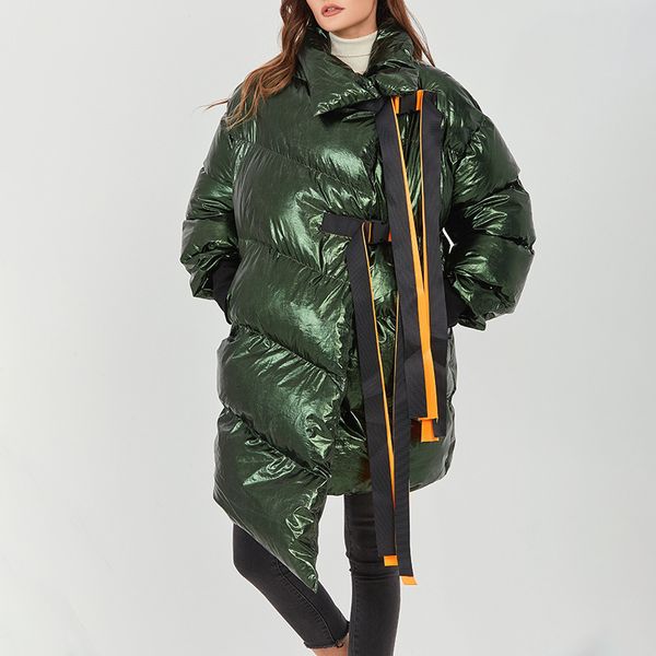 women's down parkas mandylandy women winter shiny warm thick parka jacket fashion vintage long sleeve stand collar zipper bandage irreg, Black
women's down parkas mandylandy women winter shiny warm thick parka jacket fashion vintage long sleeve stand collar zipper bandage irreg, Black