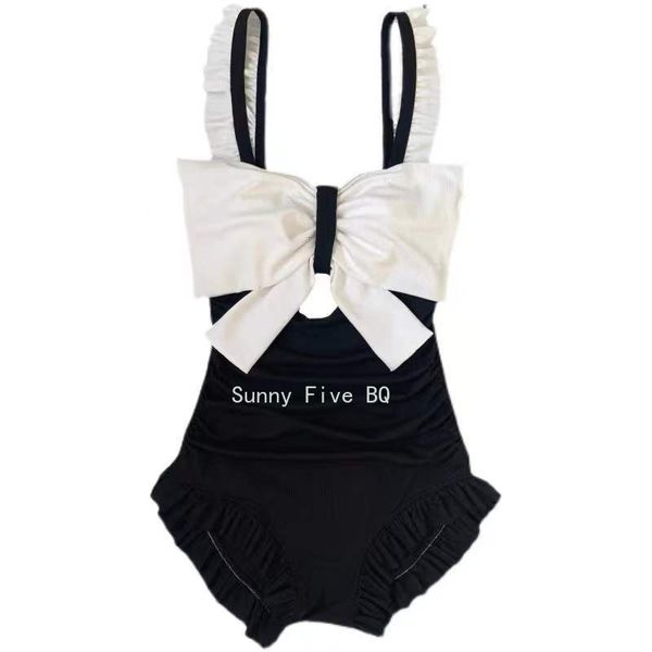 women's swimwear suit ruffled wear bow backless beach jump suits for women black white conservative 230111, White;black
women's swimwear suit ruffled wear bow backless beach jump suits for women black white conservative 230111, White;black