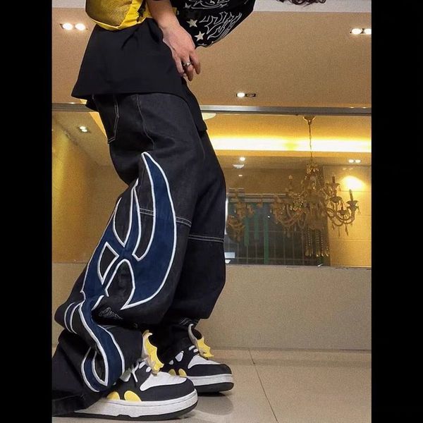women's jeans original washed embroidered printed baggy men women summer y2k casual personality street hip hop pants 230110, Blue
women's jeans original washed embroidered printed baggy men women summer y2k casual personality street hip hop pants 230110, Blue