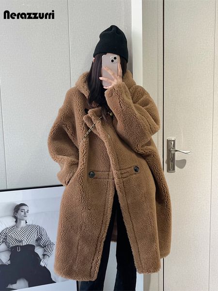 women's fur faux lautaro autumn winter long oversized brown white blue thick warm soft teddy coat women with hood stylish overcoat 2301, Black
women's fur faux lautaro autumn winter long oversized brown white blue thick warm soft teddy coat women with hood stylish overcoat 2301, Black