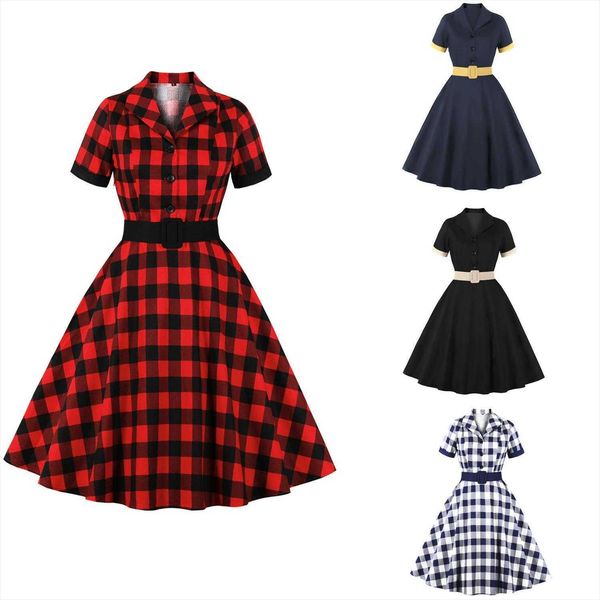 retro hepburn style dress womens clothing british plaid large swing direct, Black;gray
retro hepburn style dress womens clothing british plaid large swing direct, Black;gray