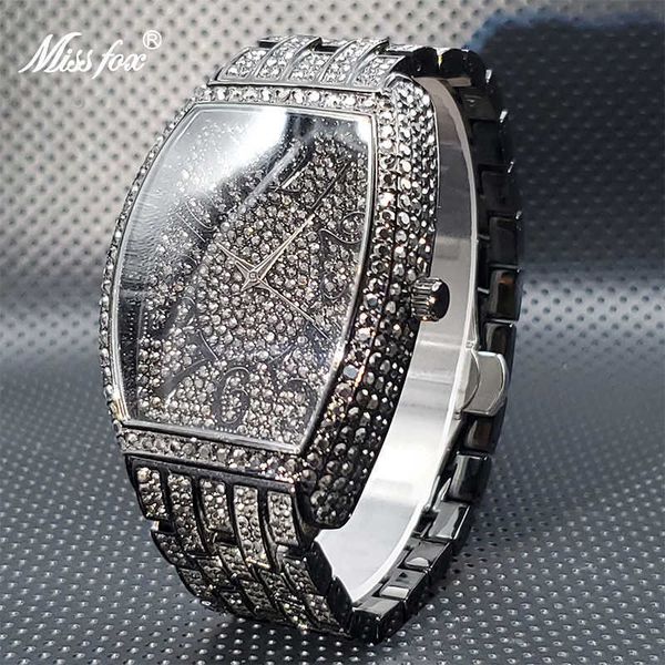 big wrist watches for men fashion special trendy cover cuban zircon black quartz watch large timepieces 23011, Slivery;brown
big wrist watches for men fashion special trendy cover cuban zircon black quartz watch large timepieces 23011, Slivery;brown