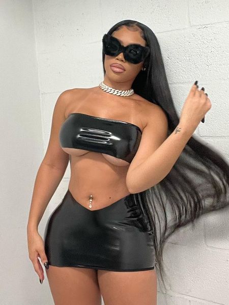 women's knits tees nibber artificial leather two piece set women sleeveless wrapped chest skinny pag hip tight skirt midnight party su, White
women's knits tees nibber artificial leather two piece set women sleeveless wrapped chest skinny pag hip tight skirt midnight party su, White
