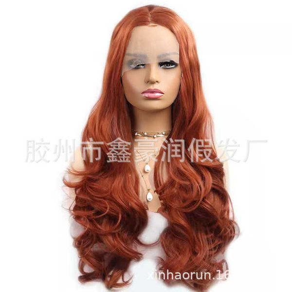 hair synthetic wig caps orange big wave chemical fiber front lace head cover high temperature 1201, Black;brown
hair synthetic wig caps orange big wave chemical fiber front lace head cover high temperature 1201, Black;brown