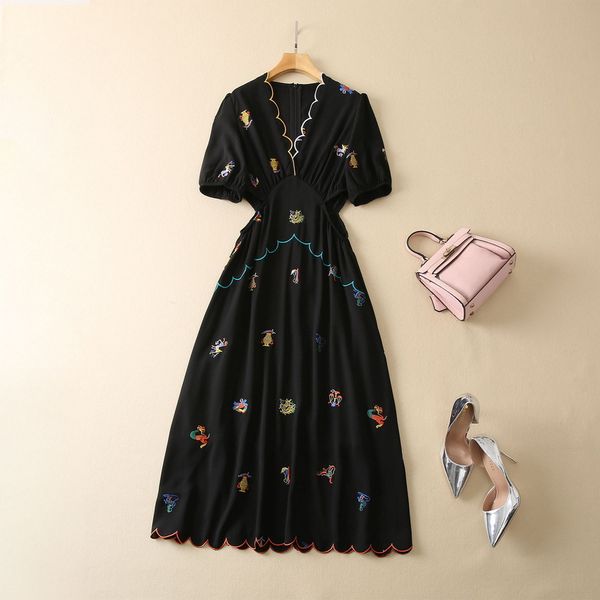 casual dresses european and american women's clothes 2023 spring new five-point sleeve lantern sleeve embroidery v-neck fashion black d, Black;gray
casual dresses european and american women's clothes 2023 spring new five-point sleeve lantern sleeve embroidery v-neck fashion black d, Black;gray