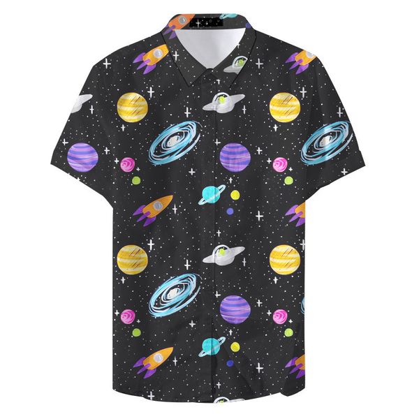 men's casual shirts universe for 3d planet starry sky printed short sleeve oversized tee clothing camisa 230110, White;black
men's casual shirts universe for 3d planet starry sky printed short sleeve oversized tee clothing camisa 230110, White;black