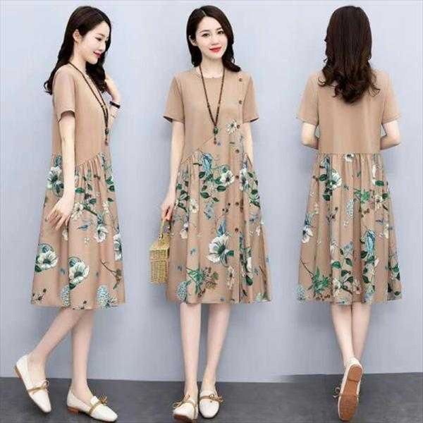 womens dress summer retro printed plump girls slim fit slimming loose casual, Black;gray
womens dress summer retro printed plump girls slim fit slimming loose casual, Black;gray