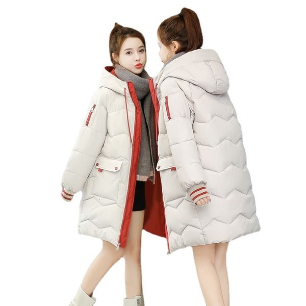 women's down parkas winter women jacket coats long female cotton hooded overcoat thick warm jackets windproof casual student coat 23011, Black
women's down parkas winter women jacket coats long female cotton hooded overcoat thick warm jackets windproof casual student coat 23011, Black