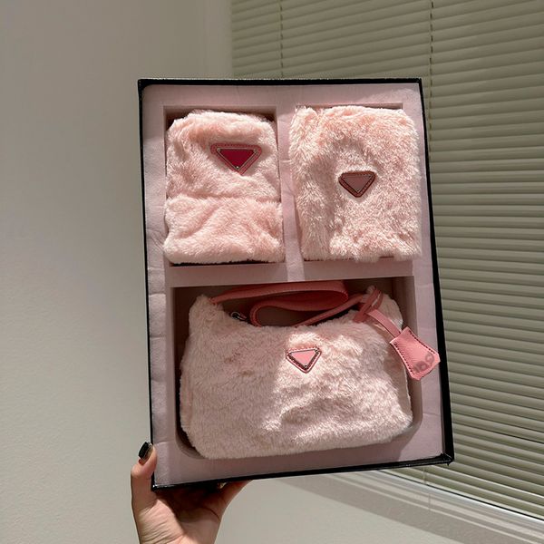 velour three-piece combination bags for winter hat scarf bag triangle badge luxury handbags mini zipper shoulder package designer purse outd
velour three-piece combination bags for winter hat scarf bag triangle badge luxury handbags mini zipper shoulder package designer purse outd