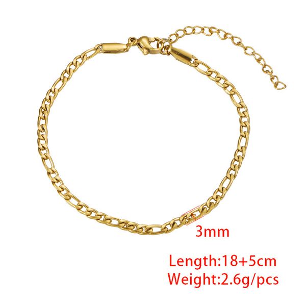 stainless steel 3mm figaro chain bracelet 18k gold plated 3:1 nk cuban link bracelet, Black
stainless steel 3mm figaro chain bracelet 18k gold plated 3:1 nk cuban link bracelet, Black