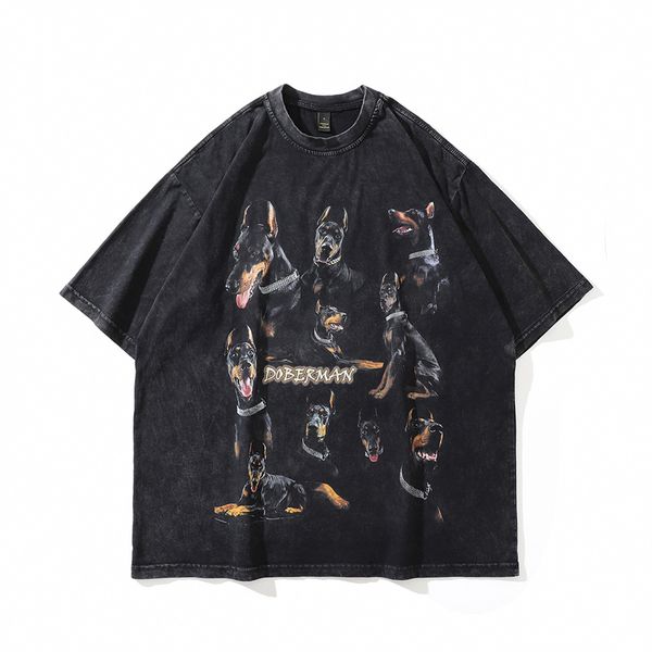 men's plus tees washed t-shirt streetwear printed vintage short sleeve tees cotton t shirt, Black;brown
men's plus tees washed t-shirt streetwear printed vintage short sleeve tees cotton t shirt, Black;brown