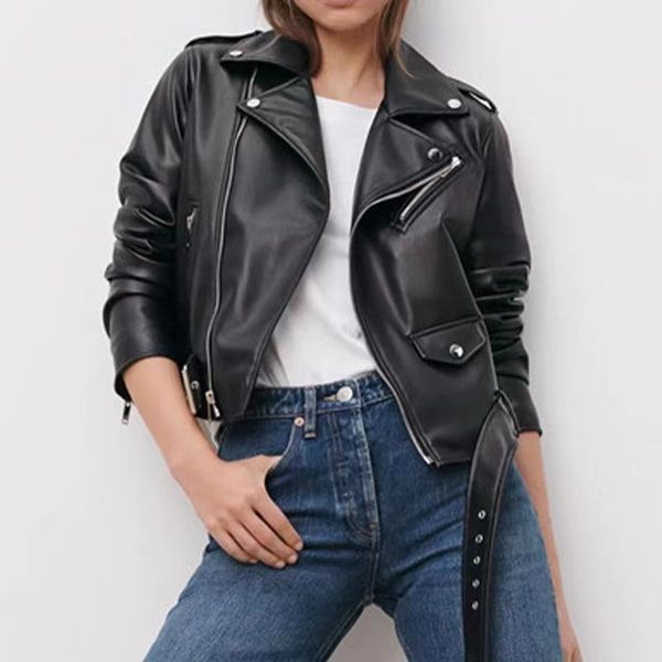 womens designer jackets woman short coats autumn spring style slim for lady genuine leather jacket designer coat a40, Black;brown
womens designer jackets woman short coats autumn spring style slim for lady genuine leather jacket designer coat a40, Black;brown