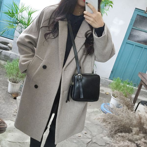 women's knits tees wool blend coat women casual long sleeve turndown collar jacket outerwear autumn winter slim woolen female overcoat, White
women's knits tees wool blend coat women casual long sleeve turndown collar jacket outerwear autumn winter slim woolen female overcoat, White