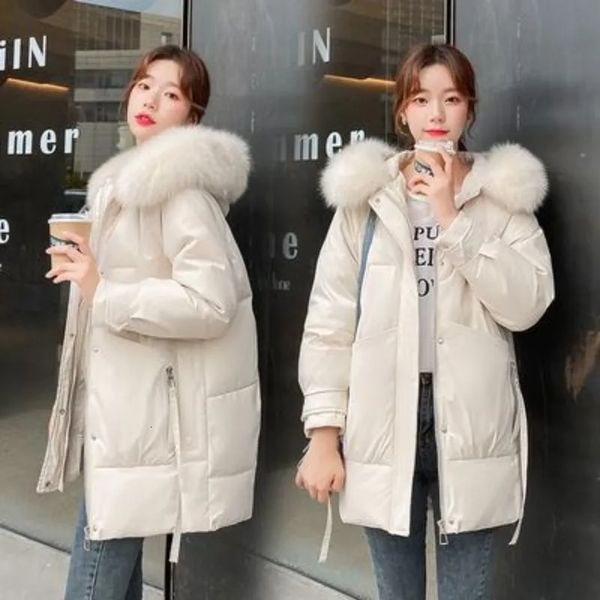 women's down parkas padded jacket winter cotton coat korean loose warm thicken fur collar bread 230111, Black
women's down parkas padded jacket winter cotton coat korean loose warm thicken fur collar bread 230111, Black