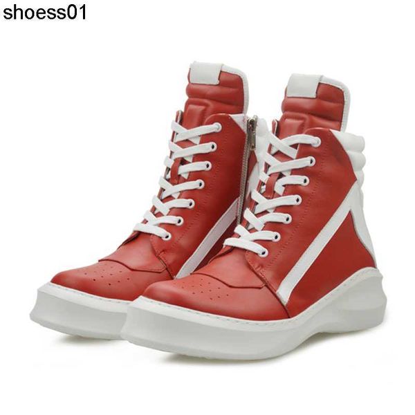 casual martin boots or men's ultra-light soft bottom muffin trend lace-up side zipper high-men's shoes red, Black
casual martin boots or men's ultra-light soft bottom muffin trend lace-up side zipper high-men's shoes red, Black