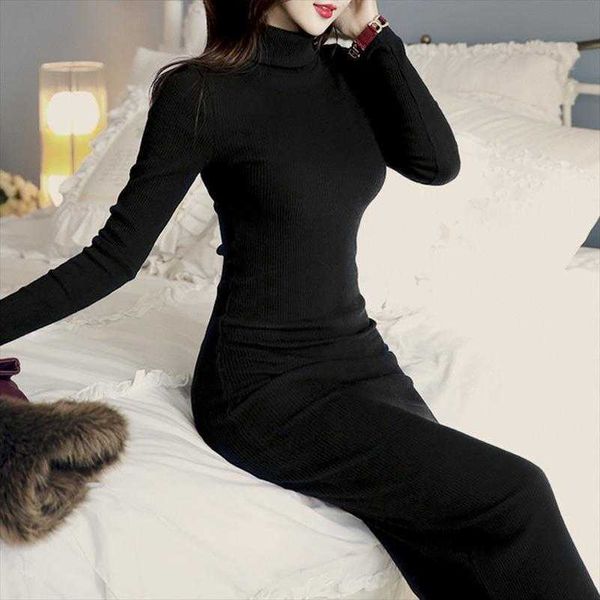 turtleneck sweater womens knitted dress ultra long over the knee spring and, Black;gray
turtleneck sweater womens knitted dress ultra long over the knee spring and, Black;gray