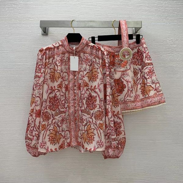 women's two piece pants 2023 spring summer stand collar lantern sleeve print shirts and shorts brand same style 2 pieces sets 0111-9, White
women's two piece pants 2023 spring summer stand collar lantern sleeve print shirts and shorts brand same style 2 pieces sets 0111-9, White