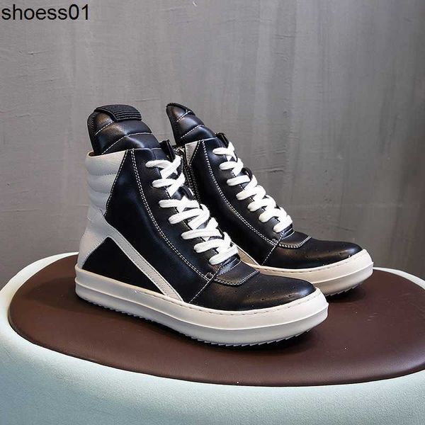 ro autumn and winter classic men's black and white leather stitching lace up fashion high casual shoes couple short boots women
ro autumn and winter classic men's black and white leather stitching lace up fashion high casual shoes couple short boots women