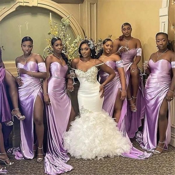 stunning purple bridesmaid dresses mermaid sweatheart pleats ruffles high split maid of honor gowns wedding guest party dresses, White;pink
stunning purple bridesmaid dresses mermaid sweatheart pleats ruffles high split maid of honor gowns wedding guest party dresses, White;pink
