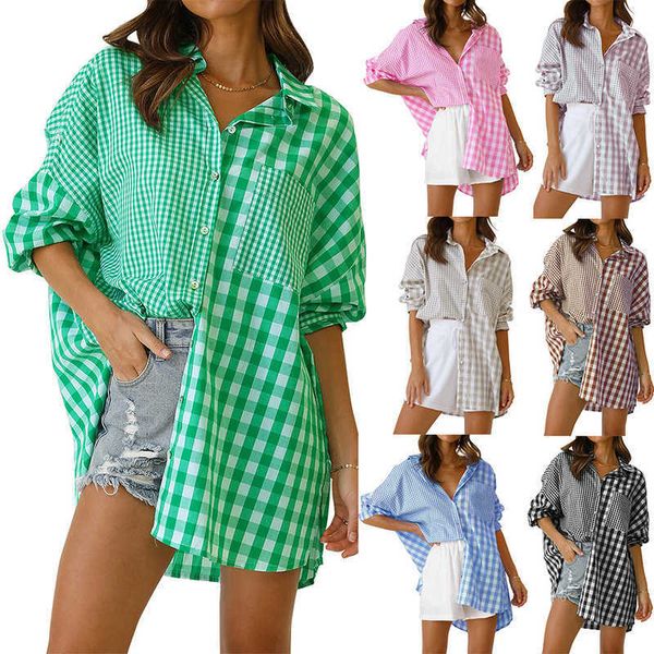 2023 womens long sleeve shirts blouses designer for women autumn new fashion loose casual plaid shirt blouse for ladies, White
2023 womens long sleeve shirts blouses designer for women autumn new fashion loose casual plaid shirt blouse for ladies, White