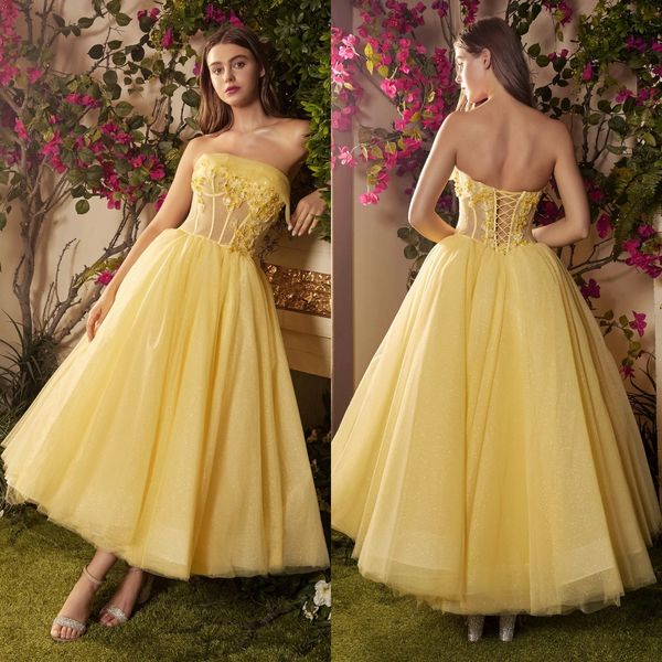 elegant yellow prom dress appliqued floral ankle length casual dress strapless shiny tulle evening gowns for party, Black
elegant yellow prom dress appliqued floral ankle length casual dress strapless shiny tulle evening gowns for party, Black