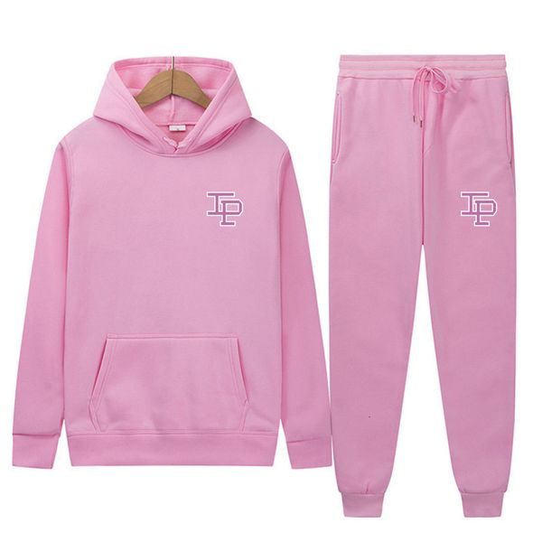 women's tracksuits autumn hoodie sets men fashion hoodies pink brand pants casual jogger suit tracksuit sweatshirt woman pullover chand, Gray