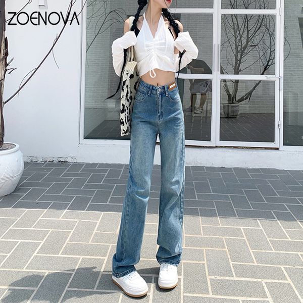 women's jeans zoenova 2023 women pant specially designed low waist denim vintage clothing slim versatile fashion straight wide leg 2301, Blue
women's jeans zoenova 2023 women pant specially designed low waist denim vintage clothing slim versatile fashion straight wide leg 2301, Blue