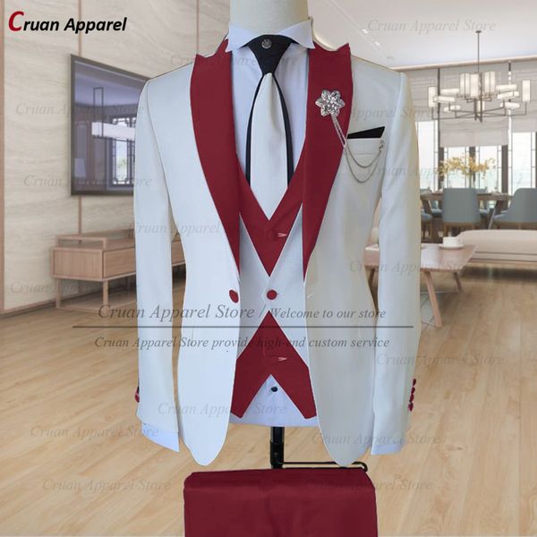 men's suits blazers tailor-made ivory white for men 3 piece slim fit formal wedding man groom tuxedo fashion luxury blazer vest pants s, White;black
men's suits blazers tailor-made ivory white for men 3 piece slim fit formal wedding man groom tuxedo fashion luxury blazer vest pants s, White;black