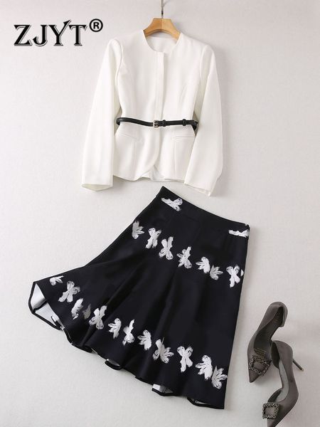 two piece dress zjyt elegant lady autumn blazer suit with skirt 2 women sets office work wear designer fashion outfits 230110, White
two piece dress zjyt elegant lady autumn blazer suit with skirt 2 women sets office work wear designer fashion outfits 230110, White
